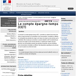 Le compte épargne-temps (CET)