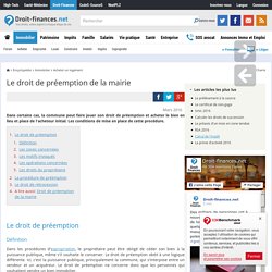 Droit de préemption de la mairie