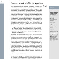 Le feu et le récit, de Giorgio Agamben