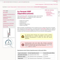 Le format ODF (OpenDocument)
