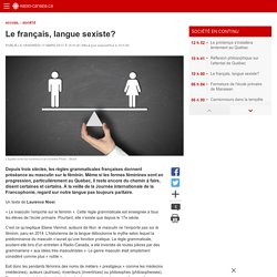 Le français, langue sexiste?