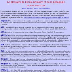 Le glossaire de l'école et la pédagogie