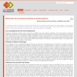 Méthodes de formation d’adulte et émancipation