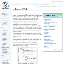 Le langage HTML