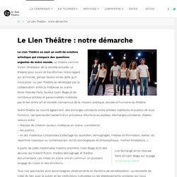 Le Lien Théâtre : notre démarche - Le Lien Théâtre