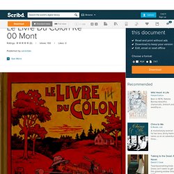 Le Livre Du Colon Re 00 Mont