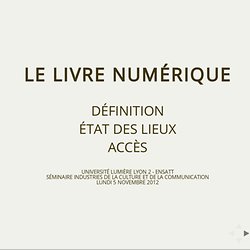 Le livre numérique