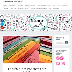 Le mémo des parents 2019 * 2020