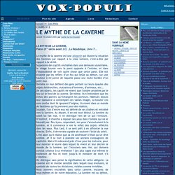LE MYTHE DE LA CAVERNE