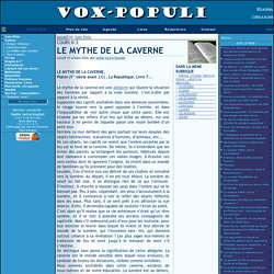 LE MYTHE DE LA CAVERNE