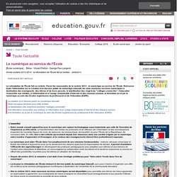 Le numérique au service de l'École