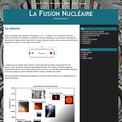Le plasma - La Fusion Nucléaire