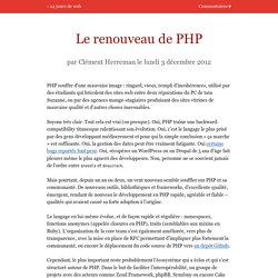 Le renouveau de PHP