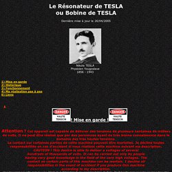 Le Résonateur de TESLA