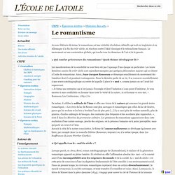 Le romantisme - L'École de Latoile