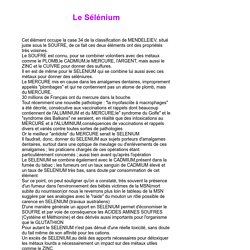 Selenium chélateur ? mercure & aluminium