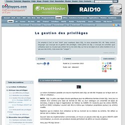 Le SQL de A Z - la gestion des privil ges