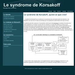 Le syndrome de Korsakoff, qu'est-ce que c'est? - Le syndrome de Korsakoff