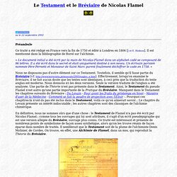 Le Testament de Nicolas Flamel