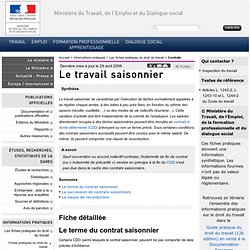 Le travail saisonnier