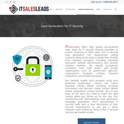 Lead Generation for Data Security Solutions