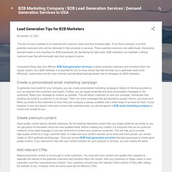 Lead Generation Tips for B2B Marketers