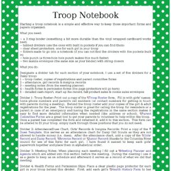 Girl Scout Leader- Organizing Troop Notebook