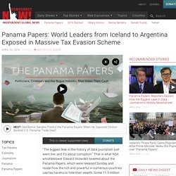 Panama Papers: World Leaders from Iceland to Argentina Exposed in Massive Tax Evasion Scheme