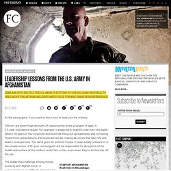 Leadership Lessons From The U.S. Army In Afghanistan