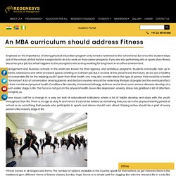 An MBA curriculum should address Fitness