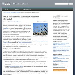 CEB Tech Views » Have You Identified Business Capabilities Correctly?