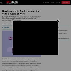 New Leadership Challenges for the Virtual World of Work
