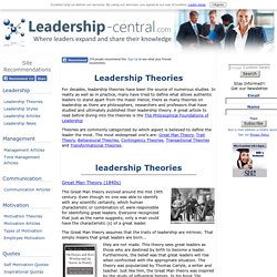 Leadership Theories - In Chronological Order