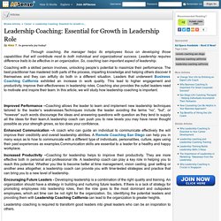 Leadership Coaching: Essential for Growth in Leadership Role