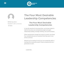 The Four Most Desirable Leadership Competencies
