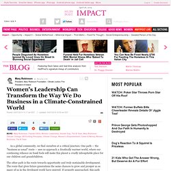 Women's Leadership Can Transform the Way We Do Business in a Climate-Constrained World 