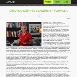 Cirovski defines leadership formula