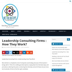 Leadership Consulting Firms : How They Work?