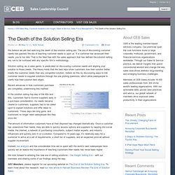 The Sales Challenger™ » The Death of Solution Selling