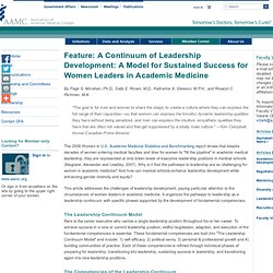 Feature: A Continuum of Leadership Development: A Model for Sustained Success for Women Leaders in Academic Medicine - Faculty Vitae - Group on Faculty Affairs (GFA) - Member Communities