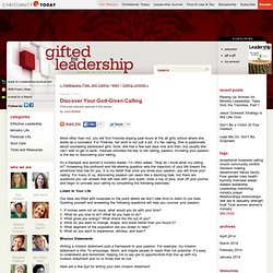 Gifted for Leadership: Discover Your God-Given Calling
