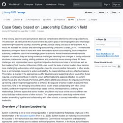 Case Study based on Leadership Education field · Jimmy-R579/essays Wiki