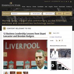 12 Business Leadership Lessons from Stuart Lancaster and Brendan Rodgers