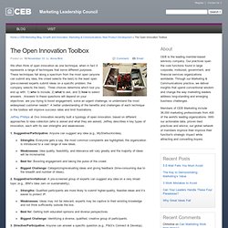 Wide Angle » The Open Innovation Toolbox