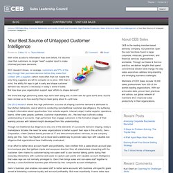 The Sales Challenger™ » Your Best Source of Untapped Customer Intelligence