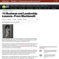 10 Business and Leadership Lessons - From Machiavelli
