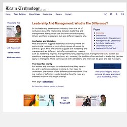 Leadership and Management: What is the Difference?