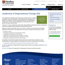 SIG - Leadership of Organisational Change - University of Reading