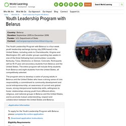 Youth Leadership Program with Belarus - World Learning