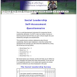Social Leadership Self-Assessment Questionnaire